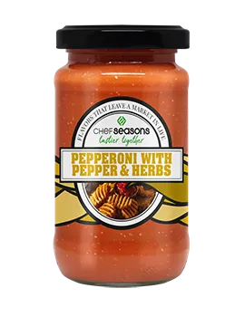 PEPPERONI WITH PEPPERS & HERBS TOMATO SAUCE (190g Glass Jar)